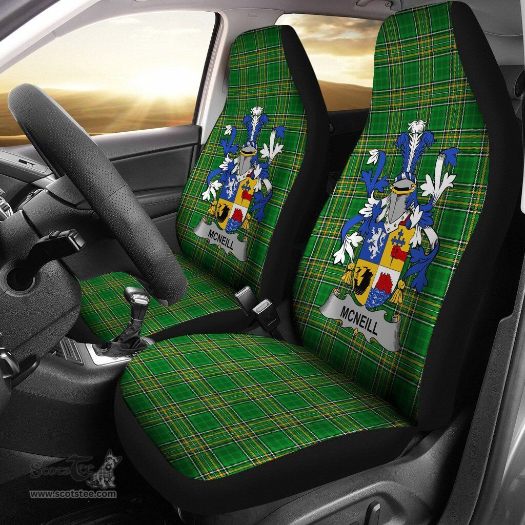Irish Neill or McNeill Coat of Arms Family Crest Ireland Car Seat Cover Irish National Tartan Irish County Car Seat Cover