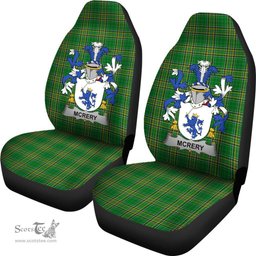 Irish McRery or McCrery Coat of Arms Family Crest Ireland Car Seat Cover Irish National Tartan Irish County Car Seat Cover