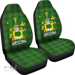 Irish Rothe Coat of Arms Family Crest Ireland Car Seat Cover Irish National Tartan Irish County Car Seat Cover