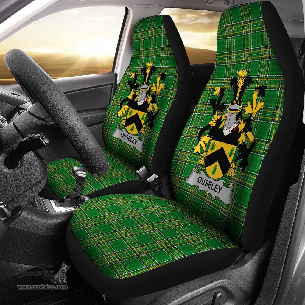 Irish Ouseley Coat of Arms Family Crest Ireland Car Seat Cover Irish National Tartan Irish County Car Seat Cover