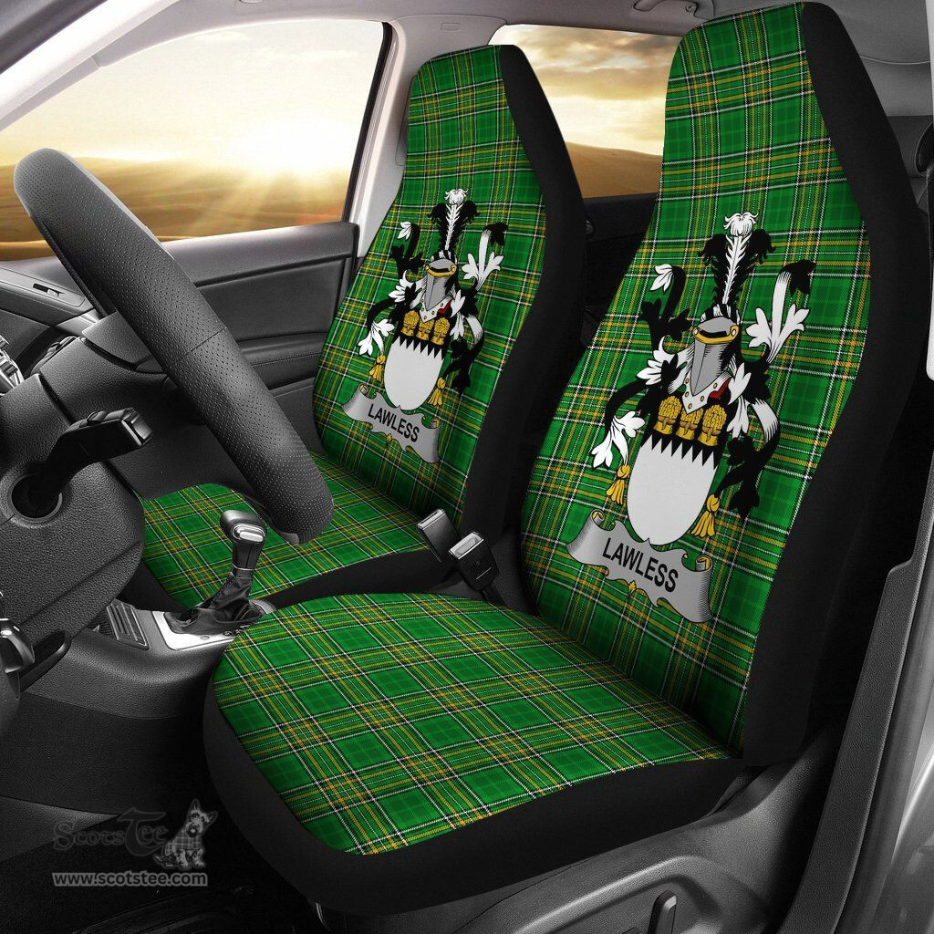 Irish Lawless Coat of Arms Family Crest Ireland Car Seat Cover Irish National Tartan Irish County Car Seat Cover