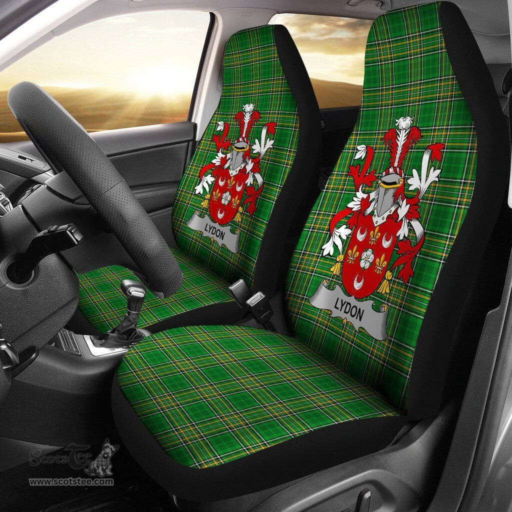 Irish Lydon or Leyden Coat of Arms Family Crest Ireland Car Seat Cover Irish National Tartan Irish County Car Seat Cover