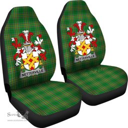 Irish Netterville or Netterfield Coat of Arms Family Crest Ireland Car Seat Cover Irish National Tartan Irish County Car Seat Cover
