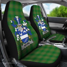 Irish Nevins or McNevins Coat of Arms Family Crest Ireland Car Seat Cover Irish National Tartan Irish County Car Seat Cover