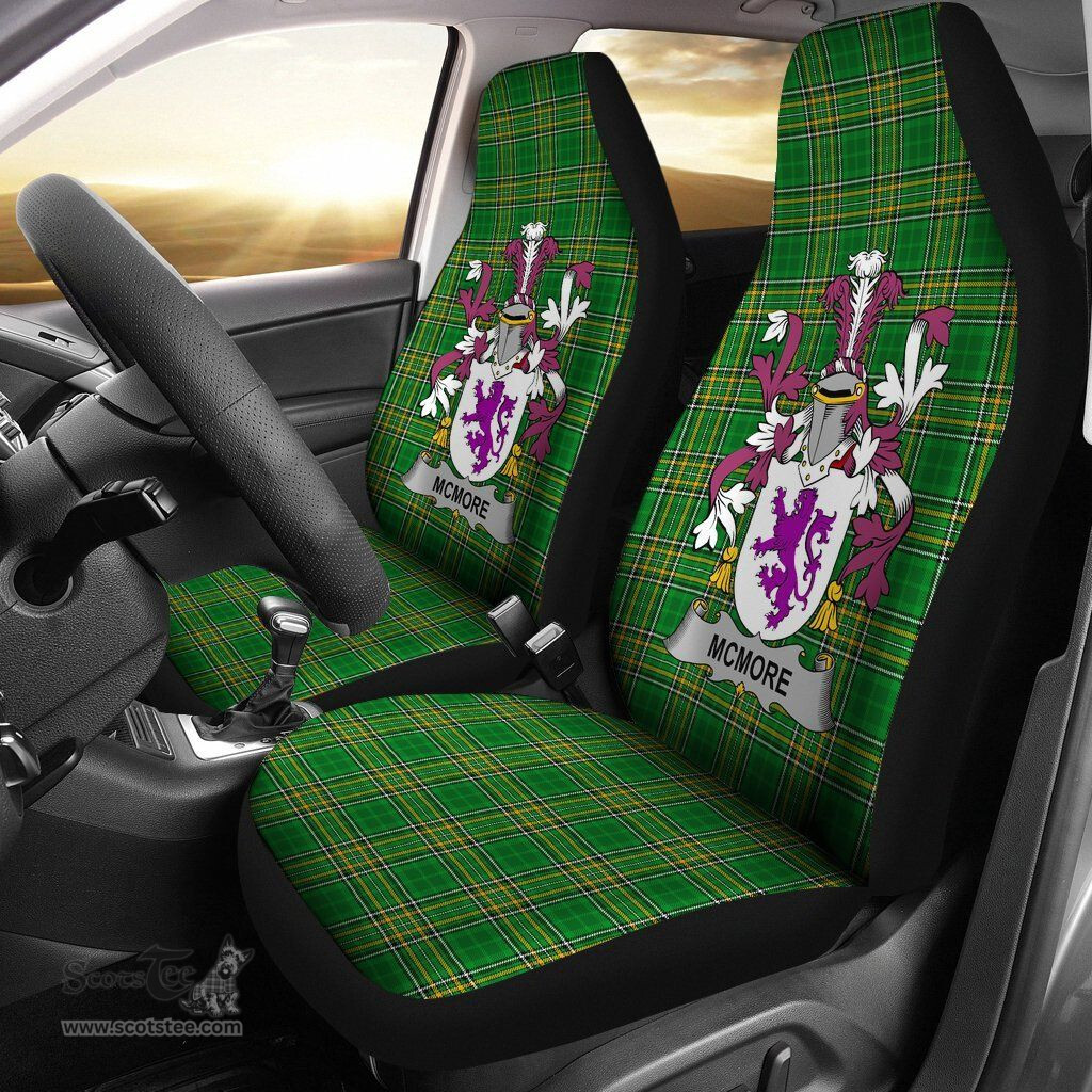 Irish McMore or More Coat of Arms Family Crest Ireland Car Seat Cover Irish National Tartan Irish County Car Seat Cover