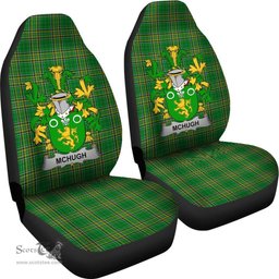 Irish McHugh or MacHugh Coat of Arms Family Crest Ireland Car Seat Cover Irish National Tartan Irish County Car Seat Cover