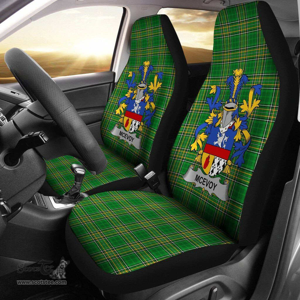 Irish McEvoy or McKelvey Coat of Arms Family Crest Ireland Car Seat Cover Irish National Tartan Irish County Car Seat Cover