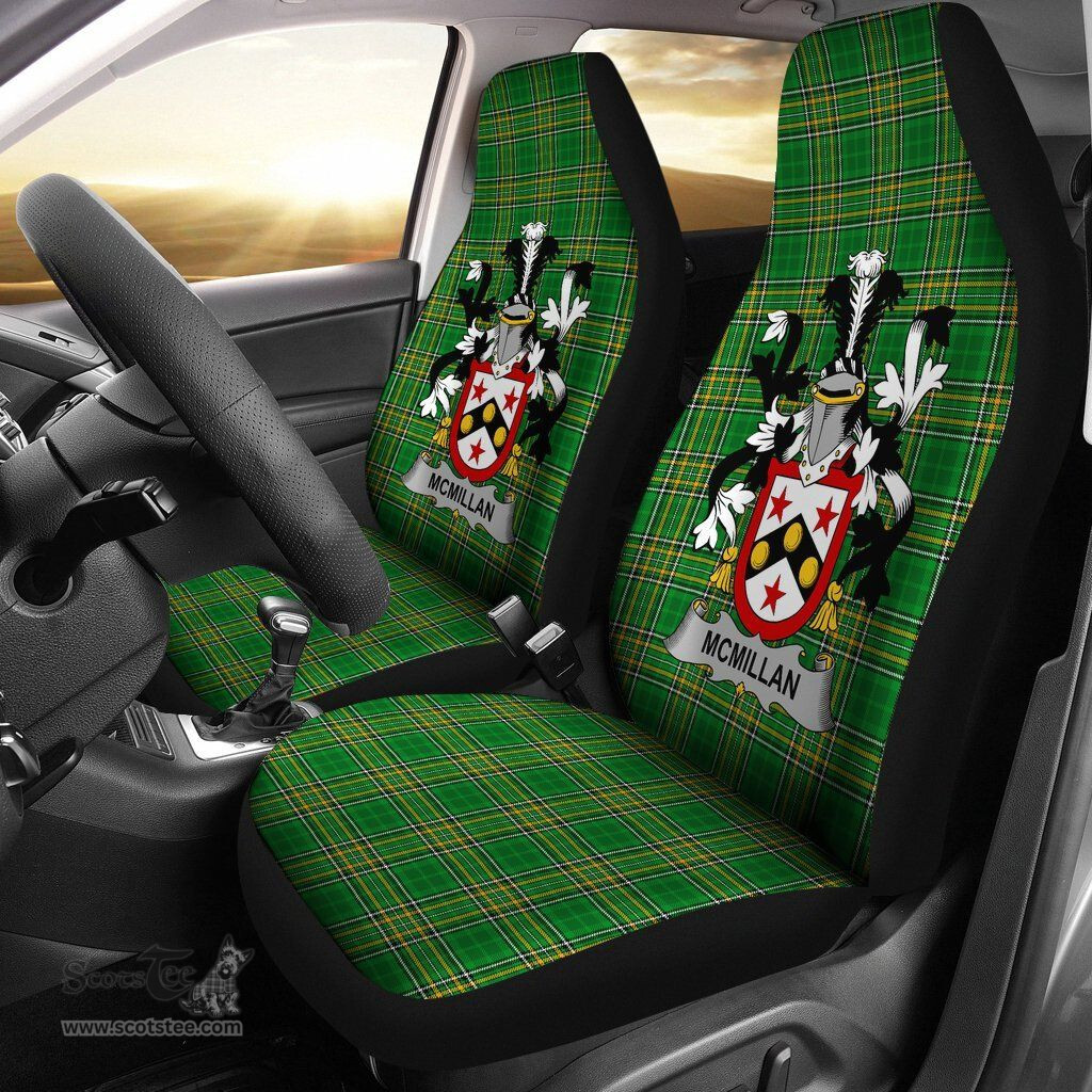 Irish McMillan Coat of Arms Family Crest Ireland Car Seat Cover Irish National Tartan Irish County Car Seat Cover