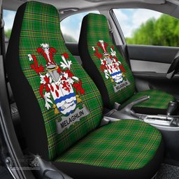 Irish Melaghlin or O'Melaghlin Coat of Arms Family Crest Ireland Car Seat Cover Irish National Tartan Irish County Car Seat Cover