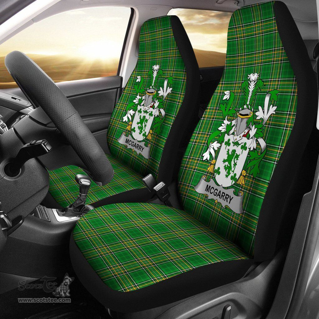 Irish McGarry or Garry Coat of Arms Family Crest Ireland Car Seat Cover Irish National Tartan Irish County Car Seat Cover