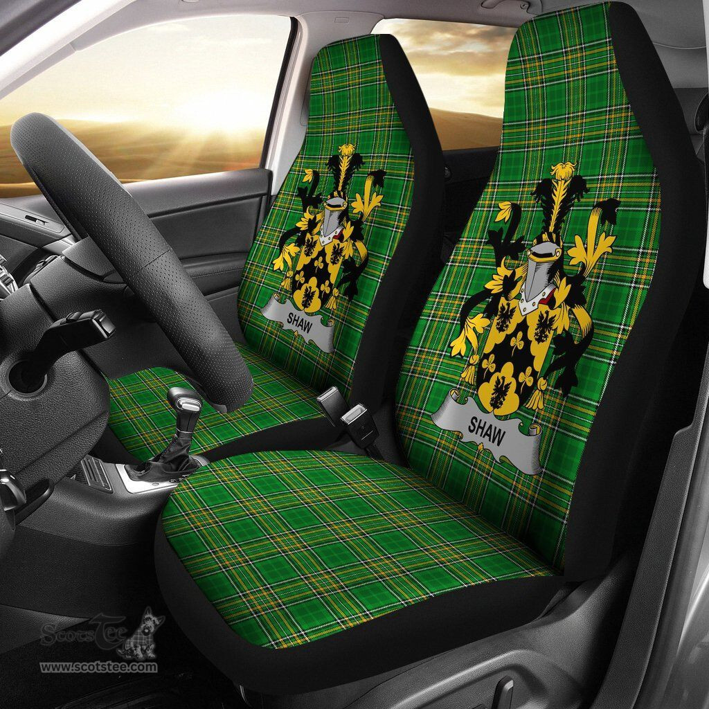 Irish Shaw Coat of Arms Family Crest Ireland Car Seat Cover Irish National Tartan Irish County Car Seat Cover