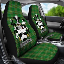 Irish Thornton Coat of Arms Family Crest Ireland Car Seat Cover Irish National Tartan Irish County Car Seat Cover
