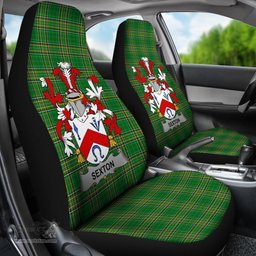 Irish Sexton Coat of Arms Family Crest Ireland Car Seat Cover Irish National Tartan Irish County Car Seat Cover