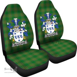 Irish McAuliffe Coat of Arms Family Crest Ireland Car Seat Cover Irish National Tartan Irish County Car Seat Cover