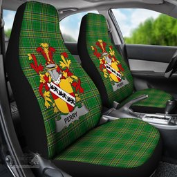Irish Perry Coat of Arms Family Crest Ireland Car Seat Cover Irish National Tartan Irish County Car Seat Cover
