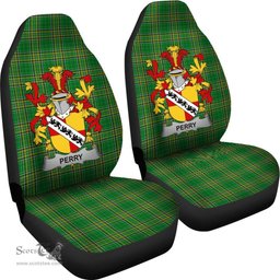 Irish Perry Coat of Arms Family Crest Ireland Car Seat Cover Irish National Tartan Irish County Car Seat Cover