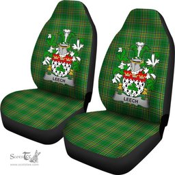 Irish Leech Coat of Arms Family Crest Ireland Car Seat Cover Irish National Tartan Irish County Car Seat Cover