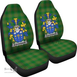 Irish Stevenson Coat of Arms Family Crest Ireland Car Seat Cover Irish National Tartan Irish County Car Seat Cover