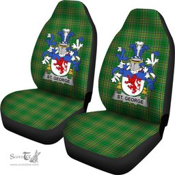 Irish St. George Coat of Arms Family Crest Ireland Car Seat Cover Irish National Tartan Irish County Car Seat Cover