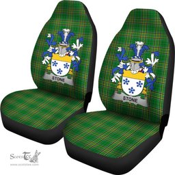 Irish Stone Coat of Arms Family Crest Ireland Car Seat Cover Irish National Tartan Irish County Car Seat Cover