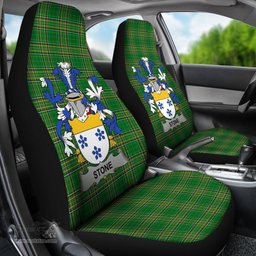 Irish Stone Coat of Arms Family Crest Ireland Car Seat Cover Irish National Tartan Irish County Car Seat Cover