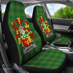 Irish Simpson Coat of Arms Family Crest Ireland Car Seat Cover Irish National Tartan Irish County Car Seat Cover