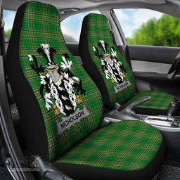 Irish Nicholson Coat of Arms Family Crest Ireland Car Seat Cover Irish National Tartan Irish County Car Seat Cover