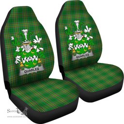 Irish Quarles Coat of Arms Family Crest Ireland Car Seat Cover Irish National Tartan Irish County Car Seat Cover