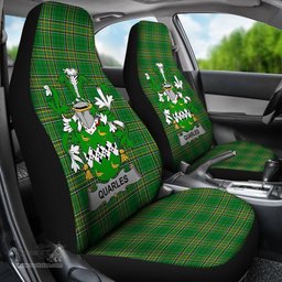 Irish Quarles Coat of Arms Family Crest Ireland Car Seat Cover Irish National Tartan Irish County Car Seat Cover