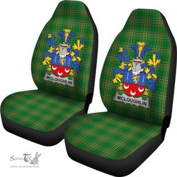 Irish McLoughlin or Loughlin Coat of Arms Family Crest Ireland Car Seat Cover Irish National Tartan Irish County Car Seat Cover