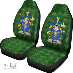Irish Orme Coat of Arms Family Crest Ireland Car Seat Cover Irish National Tartan Irish County Car Seat Cover