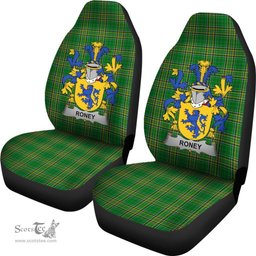 Irish Roney or O'Rooney Coat of Arms Family Crest Ireland Car Seat Cover Irish National Tartan Irish County Car Seat Cover