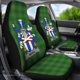 Irish Nevill or Neville Coat of Arms Family Crest Ireland Car Seat Cover Irish National Tartan Irish County Car Seat Cover