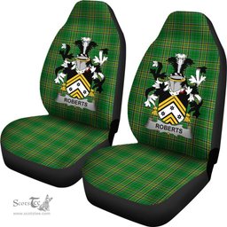 Irish Roberts Coat of Arms Family Crest Ireland Car Seat Cover Irish National Tartan Irish County Car Seat Cover