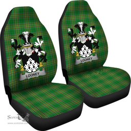 Irish Looney or O'Lunney Coat of Arms Family Crest Ireland Car Seat Cover Irish National Tartan Irish County Car Seat Cover
