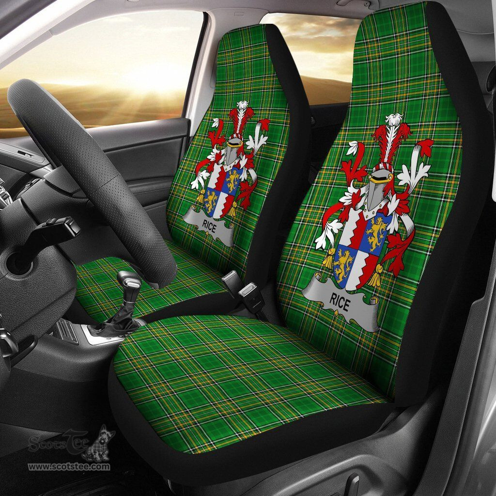 Irish Rice Coat of Arms Family Crest Ireland Car Seat Cover Irish National Tartan Irish County Car Seat Cover