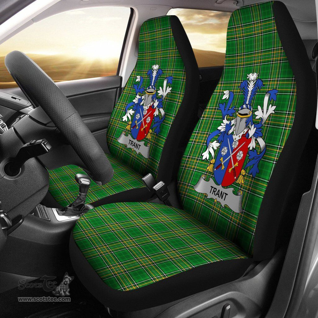 Irish Trant or Trent Coat of Arms Family Crest Ireland Car Seat Cover Irish National Tartan Irish County Car Seat Cover