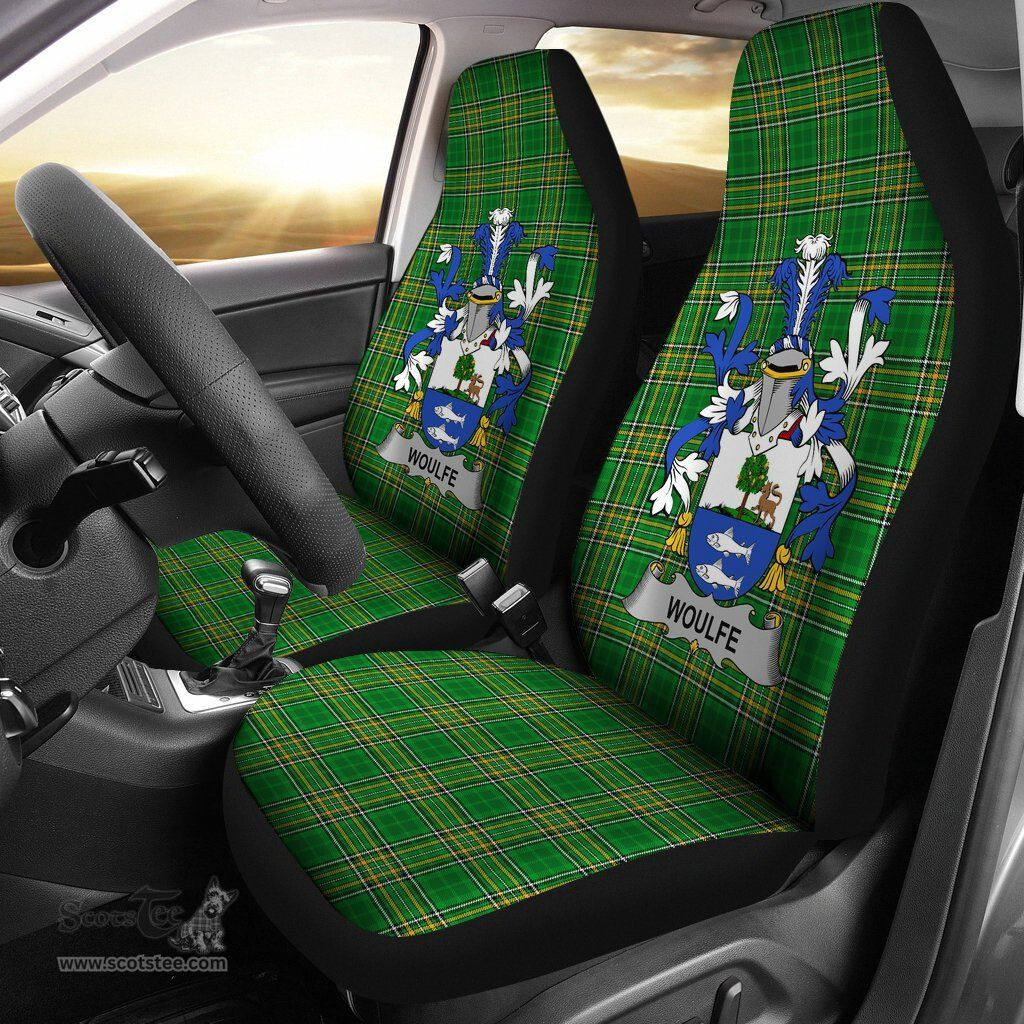 Irish Woulfe Coat of Arms Family Crest Ireland Car Seat Cover Irish National Tartan Irish County Car Seat Cover