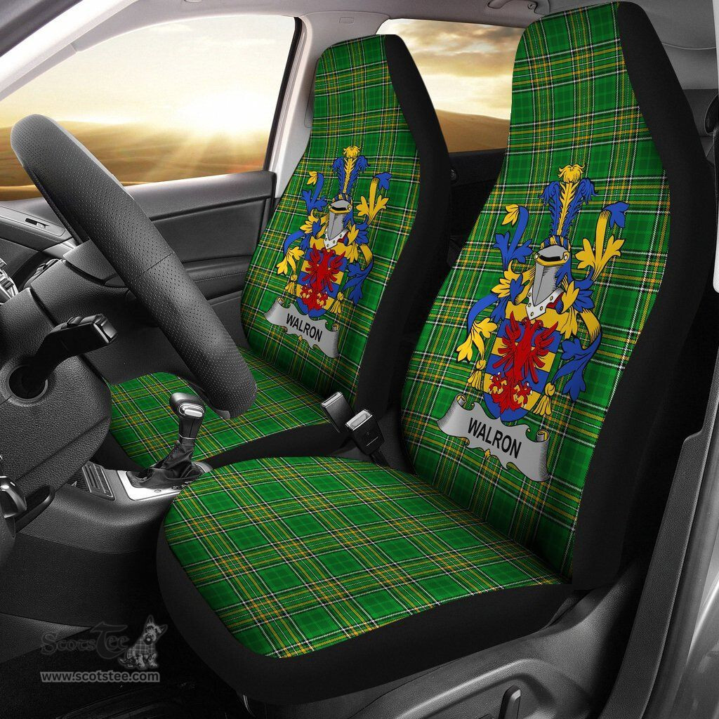 Irish Walron Coat of Arms Family Crest Ireland Car Seat Cover Irish National Tartan Irish County Car Seat Cover