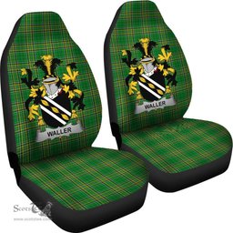 Irish Waller Coat of Arms Family Crest Ireland Car Seat Cover Irish National Tartan Irish County Car Seat Cover