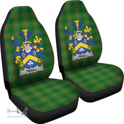 Irish Traill or Trayle Coat of Arms Family Crest Ireland Car Seat Cover Irish National Tartan Irish County Car Seat Cover