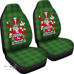 Irish Wilkinson Coat of Arms Family Crest Ireland Car Seat Cover Irish National Tartan Irish County Car Seat Cover