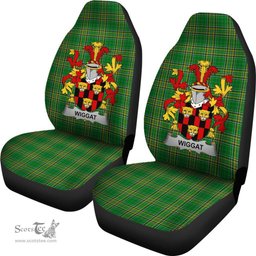 Irish Wiggat Coat of Arms Family Crest Ireland Car Seat Cover Irish National Tartan Irish County Car Seat Cover