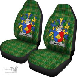 Irish Winch Coat of Arms Family Crest Ireland Car Seat Cover Irish National Tartan Irish County Car Seat Cover