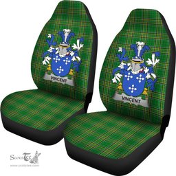 Irish Vincent Coat of Arms Family Crest Ireland Car Seat Cover Irish National Tartan Irish County Car Seat Cover