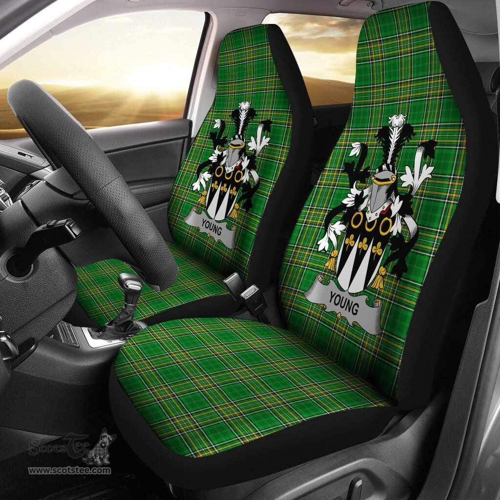 Irish Young Coat of Arms Family Crest Ireland Car Seat Cover Irish National Tartan Irish County Car Seat Cover