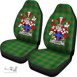 Irish Larkin or O'Larkin Coat of Arms Family Crest Ireland Car Seat Cover Irish National Tartan Irish County Car Seat Cover