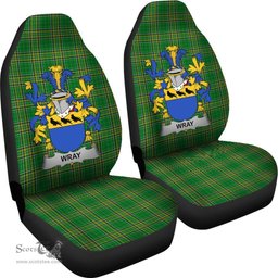 Irish Wray Coat of Arms Family Crest Ireland Car Seat Cover Irish National Tartan Irish County Car Seat Cover
