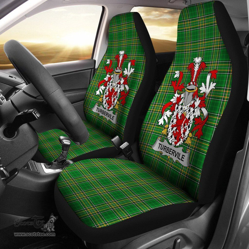 Irish Tubervile or Tuberville Coat of Arms Family Crest Ireland Car Seat Cover Irish National Tartan Irish County Car Seat Cover