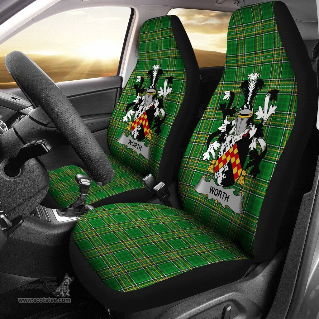 Irish Worth or McWorth Coat of Arms Family Crest Ireland Car Seat Cover Irish National Tartan Irish County Car Seat Cover